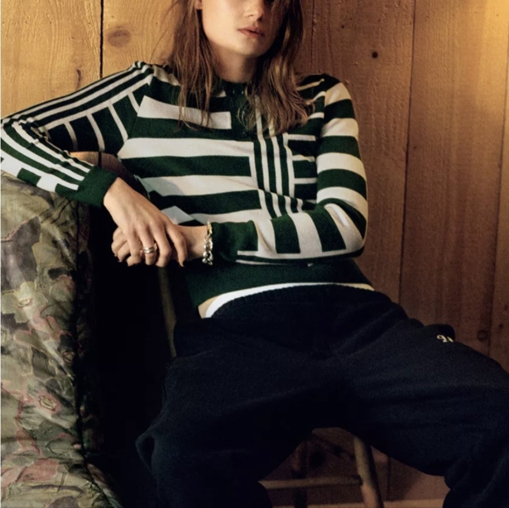 Zara STRIPED Knit Polo Sweater
